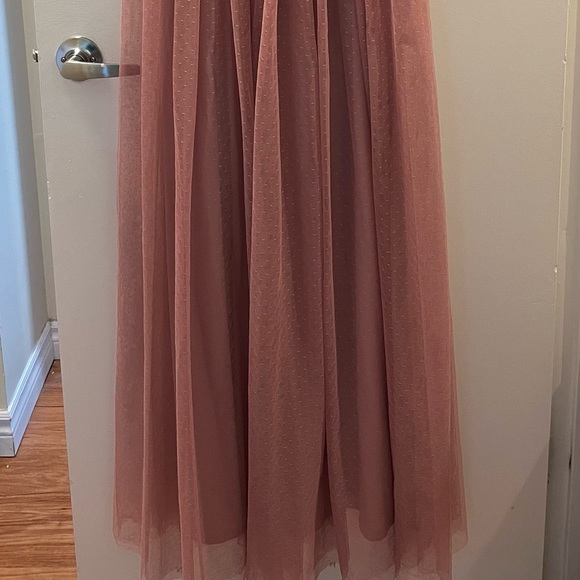 ASOS DESIGN spot tulle mesh plunge pep waist maxi dress prom dress new with tags - Picture 4 of 6